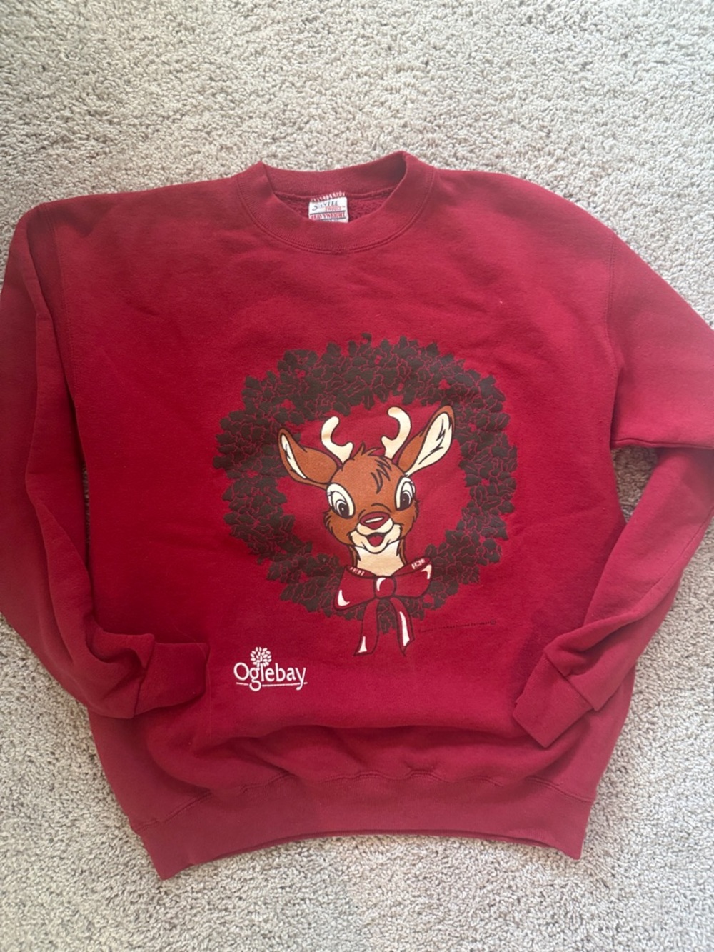 Oglebay vintage Red Holiday Reindeer Crewneck Sweatshirt